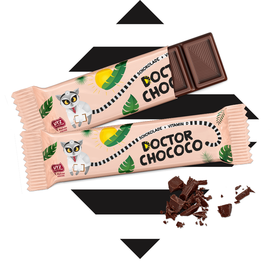 The Doctor Chococo chocolate bar with vitamin D, cocoa and milk for all who love sweet life