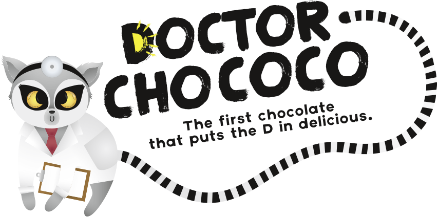 Doctor Chococo lemur monkey: symbol for the chocolate that puts vitamin D in delicious